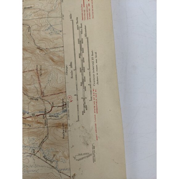 US Dept of the Interior geological Survey Map Mt Grace MA NH Vintage 1946 - Picture 5 of 13